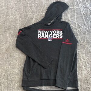 adidas Black New York Rangers Hoodie with Red Accents. Like New